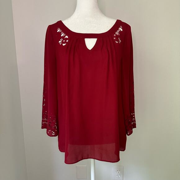 Maeve Anthropologie wine red top size 4 - Picture 2 of 12